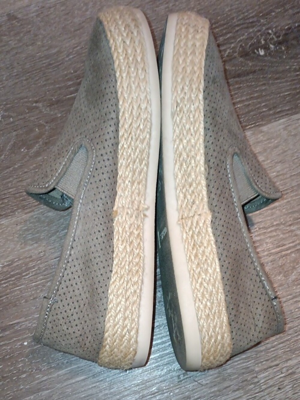Esprit Brown Perforated Suede Slip-On Espadrilles - Picture 5 of 7